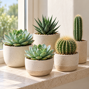 Succulents and cacti in a light, calm setting — illustrative category image
